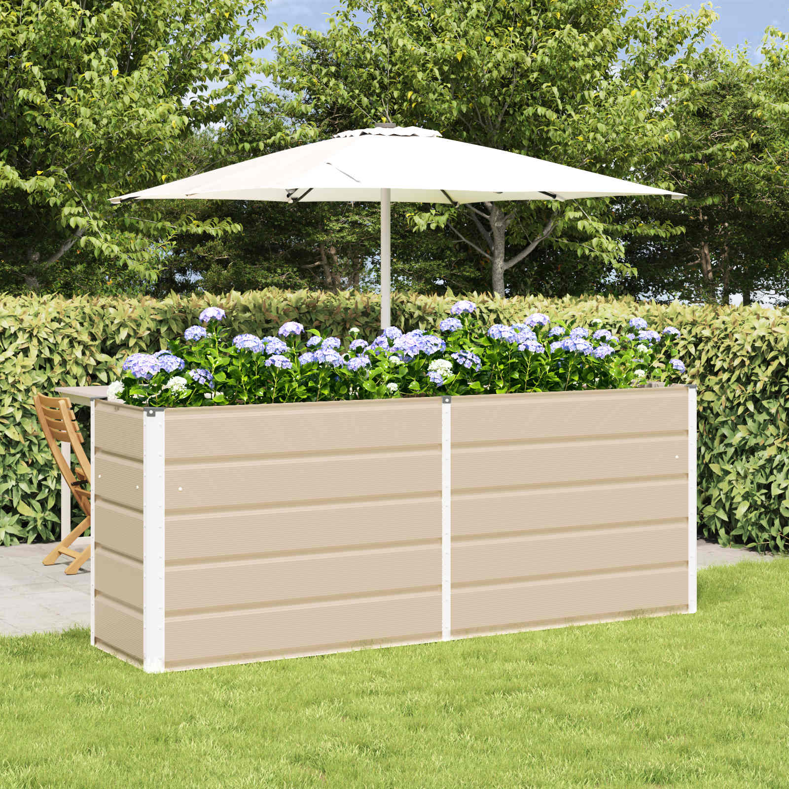 Plantekasse Elfenben 195 x 50 x 75 cm Galvaniseret stål