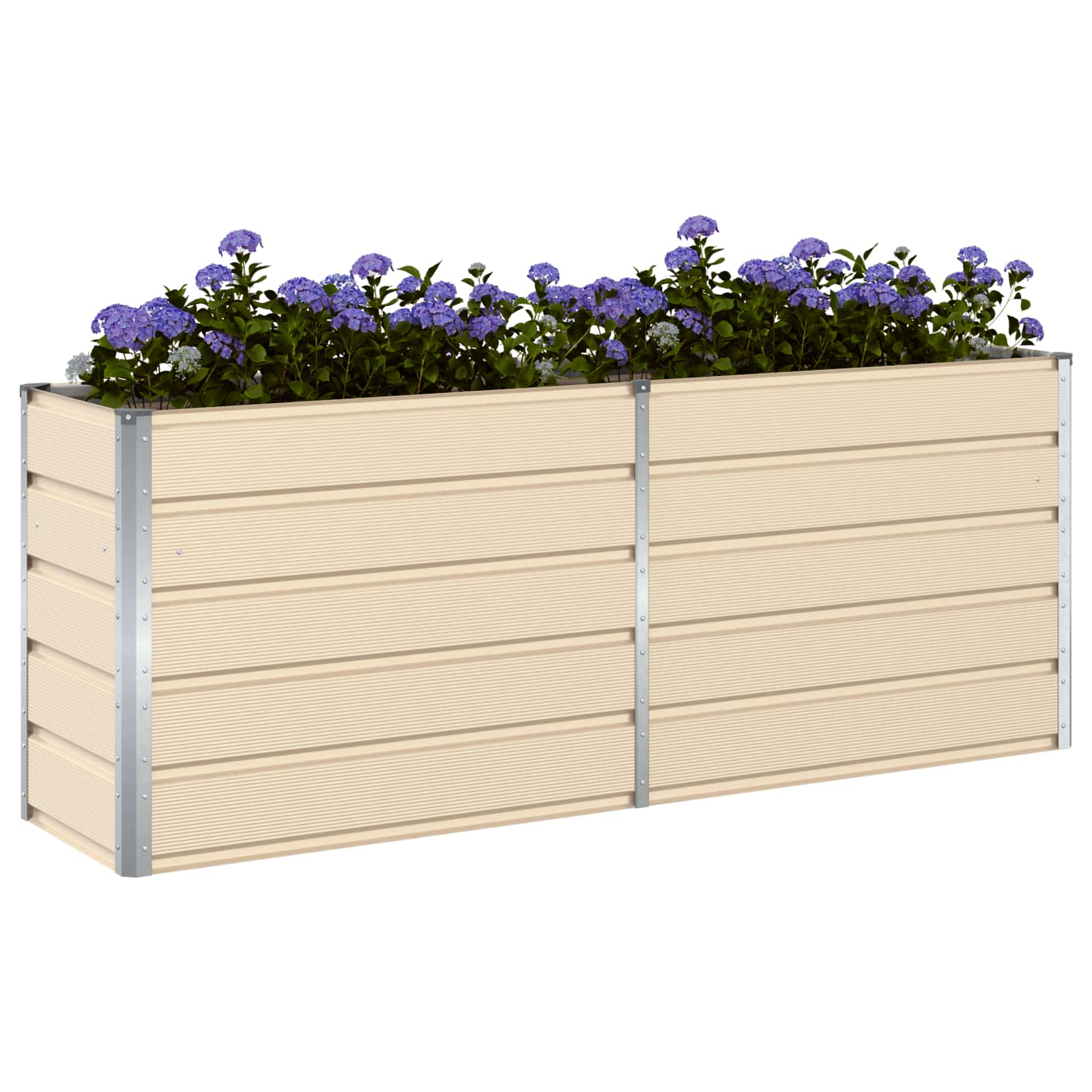Plantekasse Elfenben 195 x 50 x 75 cm Galvaniseret stål