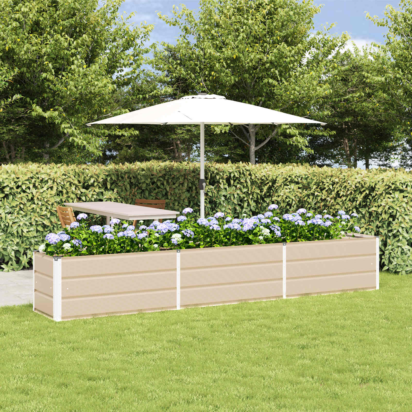 Plantekasse Elfenben 290 x 50 x 45 cm Galvaniseret stål