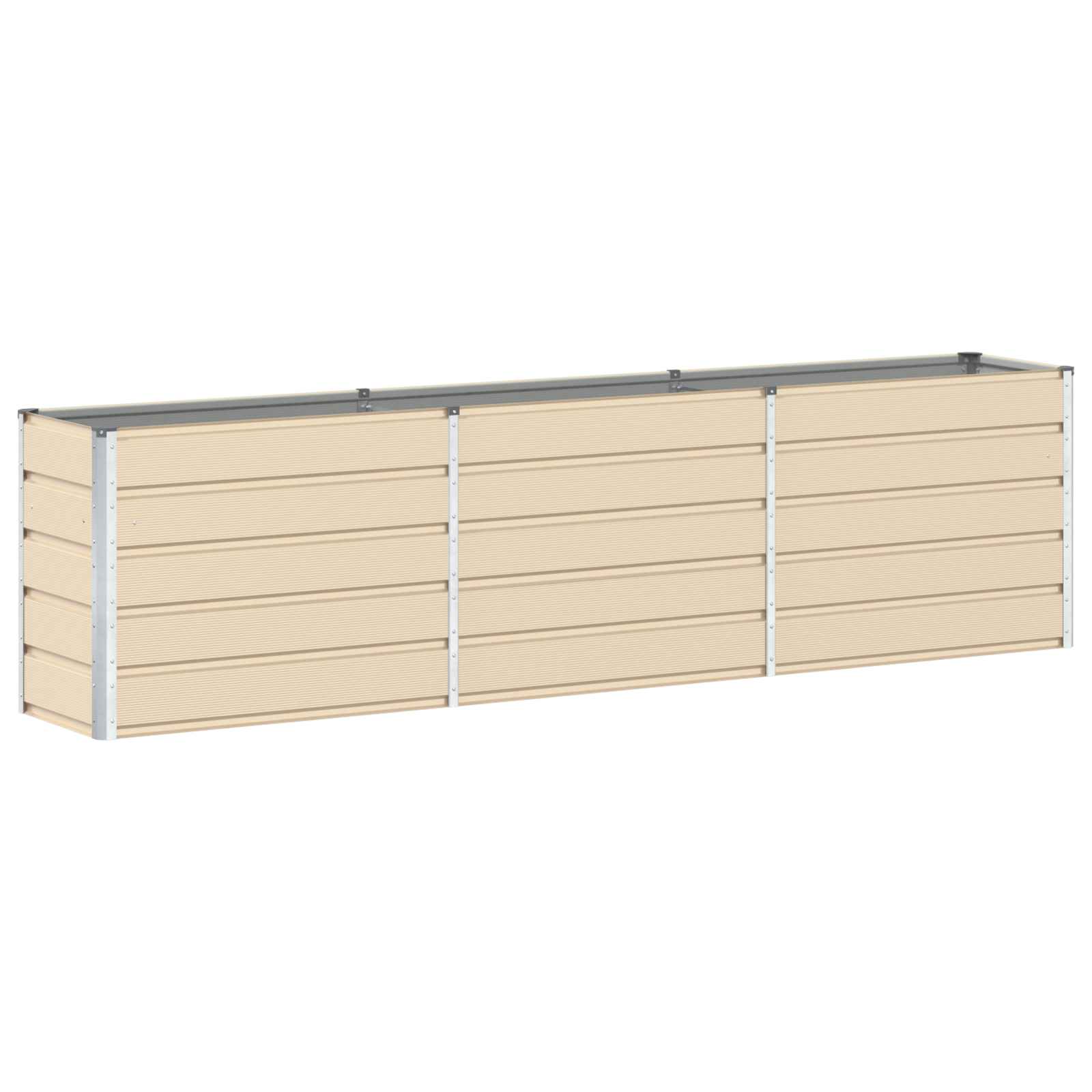 Plantekasse Elfenben 290 x 90 x 75 cm Galvaniseret stål