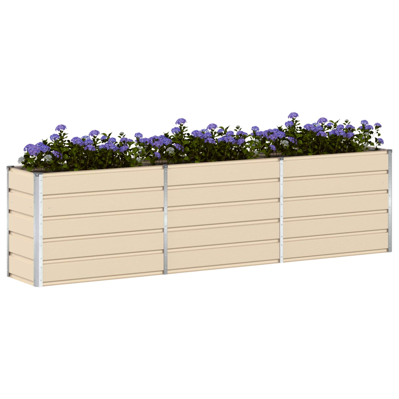 Plantekasse Elfenben 290 x 90 x 75 cm Galvaniseret stål