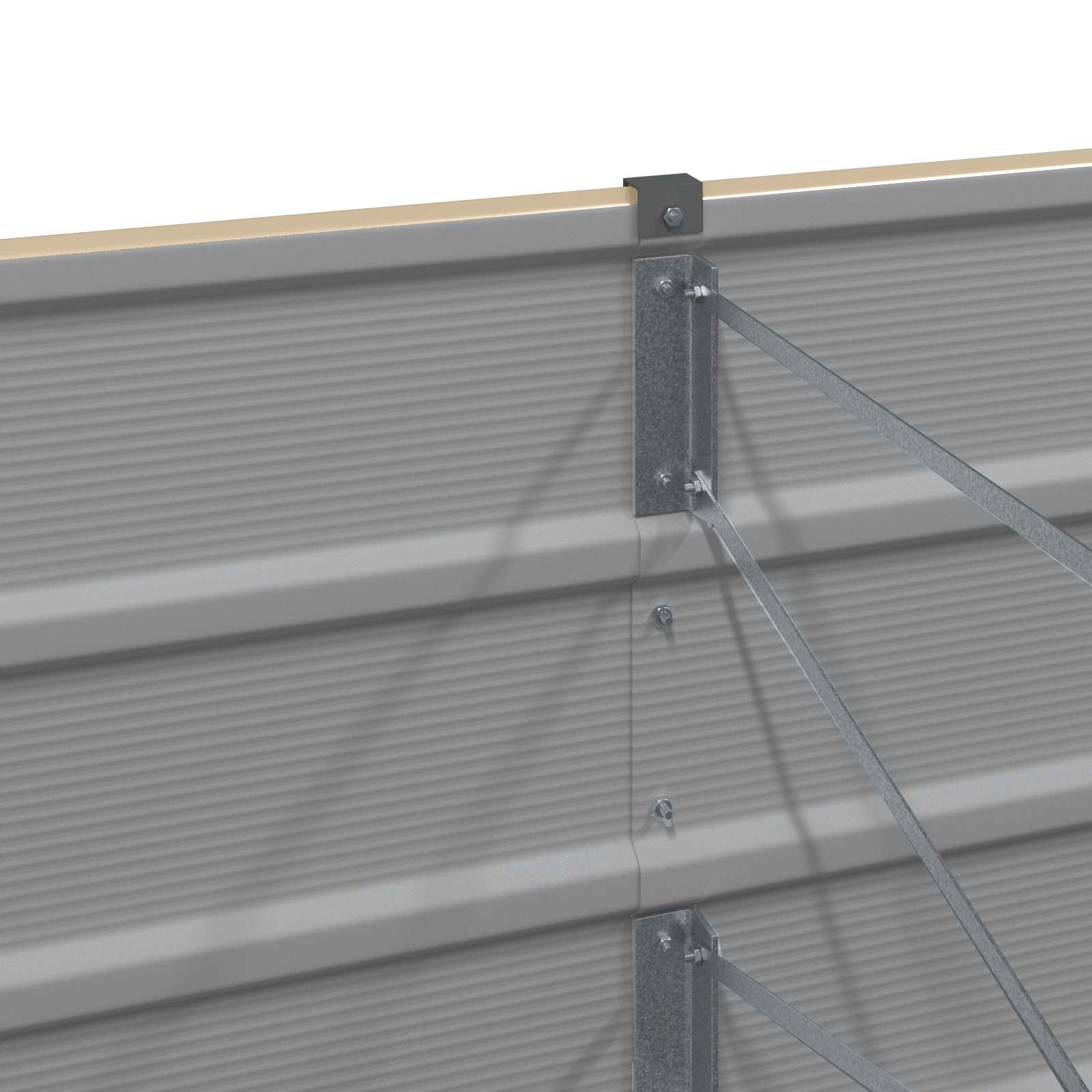 Plantekasse Elfenben 385 x 50 x 75 cm Galvaniseret stål