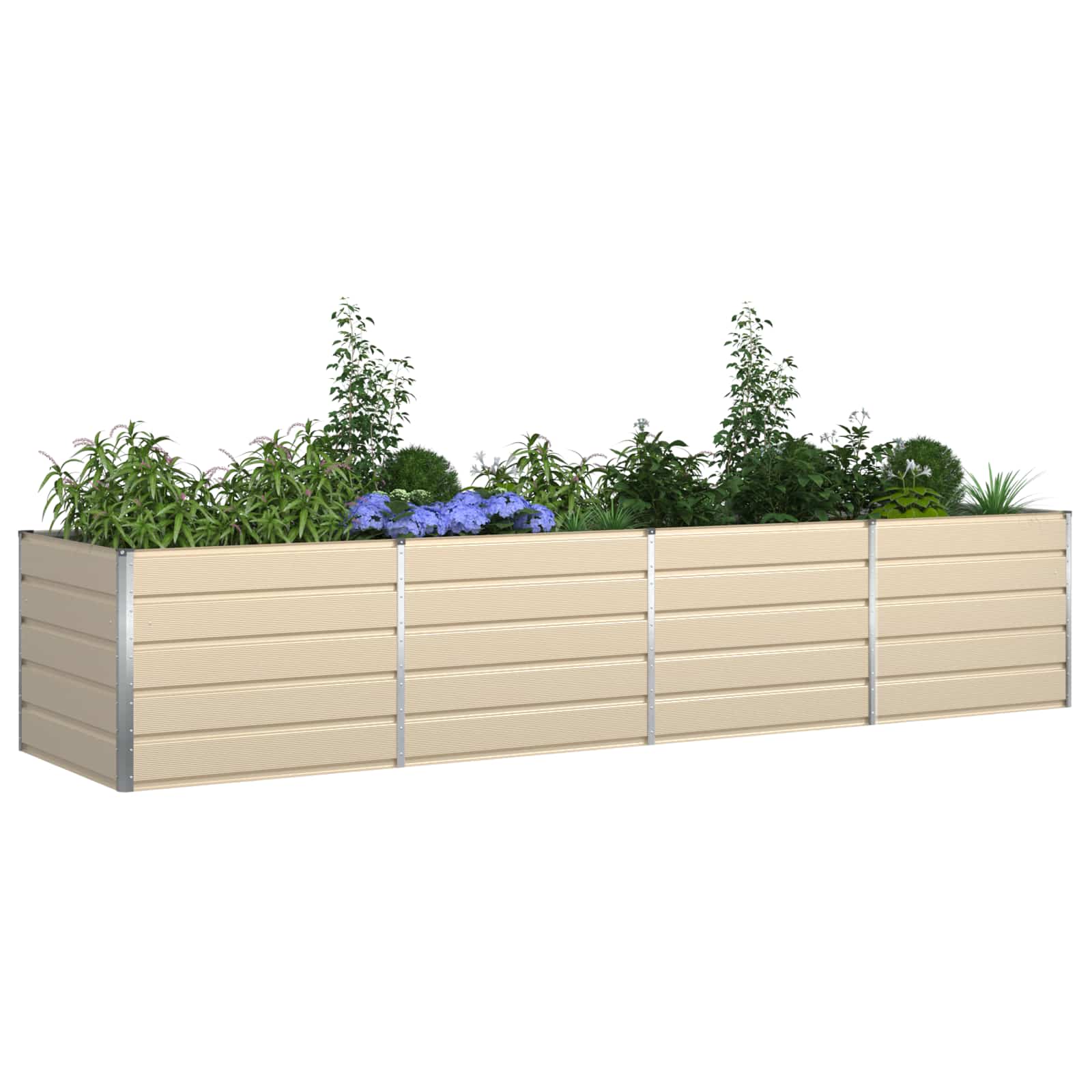 Plantekasse Elfenben 385 x 100 x 75 cm Galvaniseret stål
