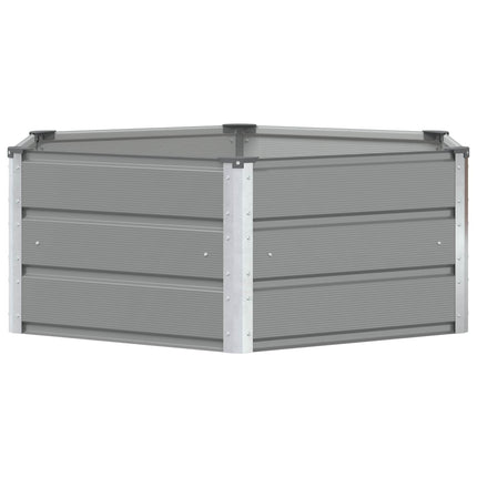 Plantekasse Lysegrå 129 x 129 x 45 cm Stål