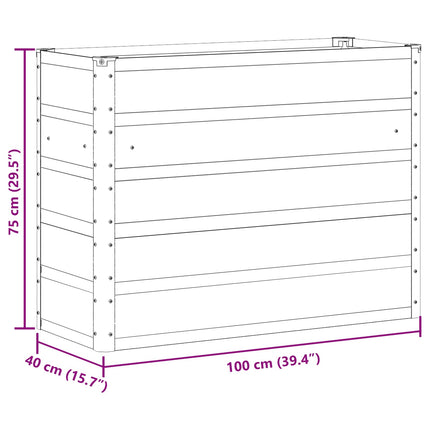 Plantekasse Lysegrå 100 x 40 x 75 cm Stål