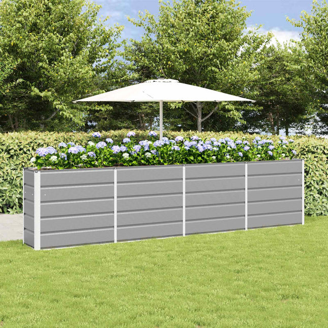 Plantekasse Lysegrå 320 x 40 x 75 cm Stål
