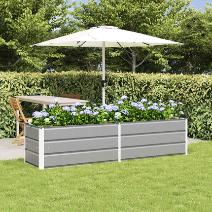 Plantekasse Lysegrå 195 x 50 x 45 cm Galvaniseret stål