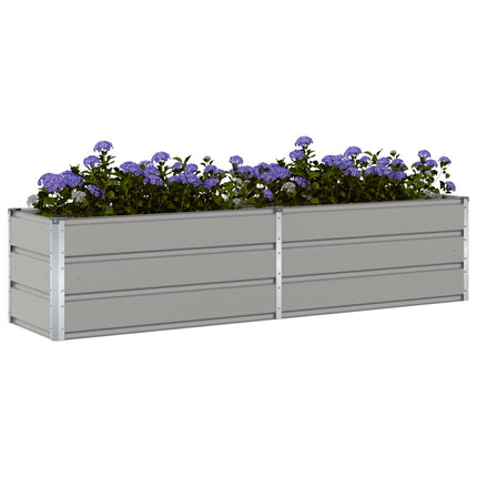 Plantekasse Lysegrå 195 x 50 x 45 cm Galvaniseret stål