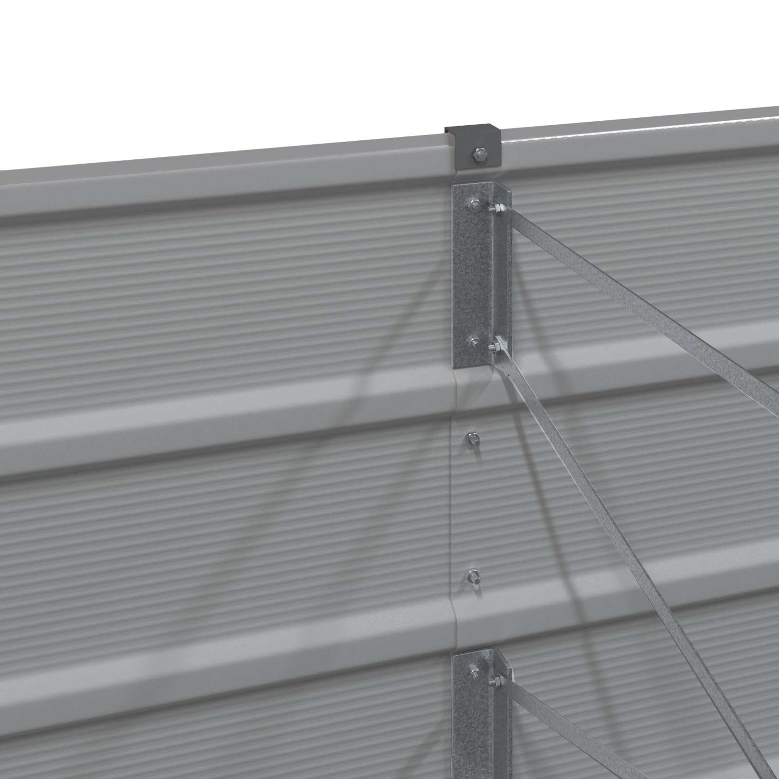 Plantekasse Lysegrå 195 x 50 x 75 cm Galvaniseret stål