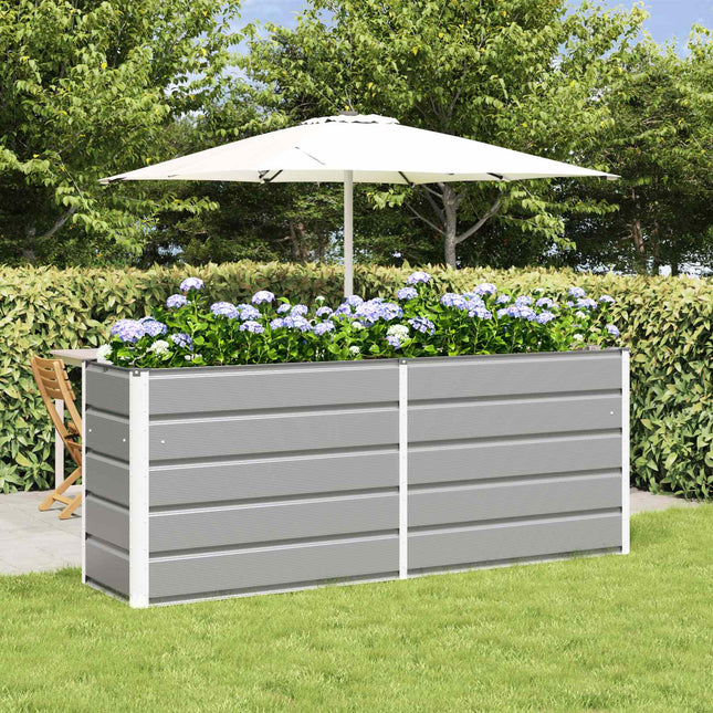 Plantekasse Lysegrå 195 x 50 x 75 cm Galvaniseret stål
