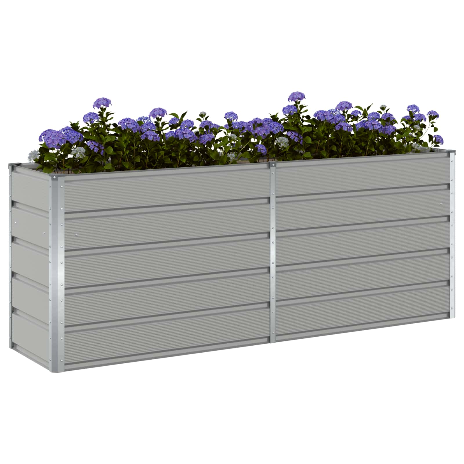 Plantekasse Lysegrå 195 x 50 x 75 cm Galvaniseret stål