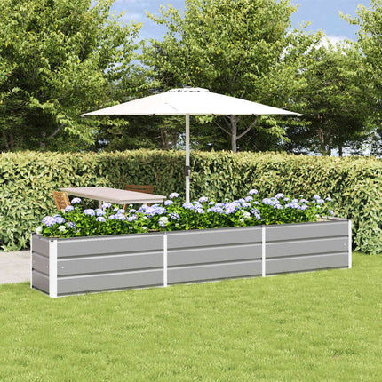 Plantekasse Lysegrå 290 x 50 x 45 cm Galvaniseret stål
