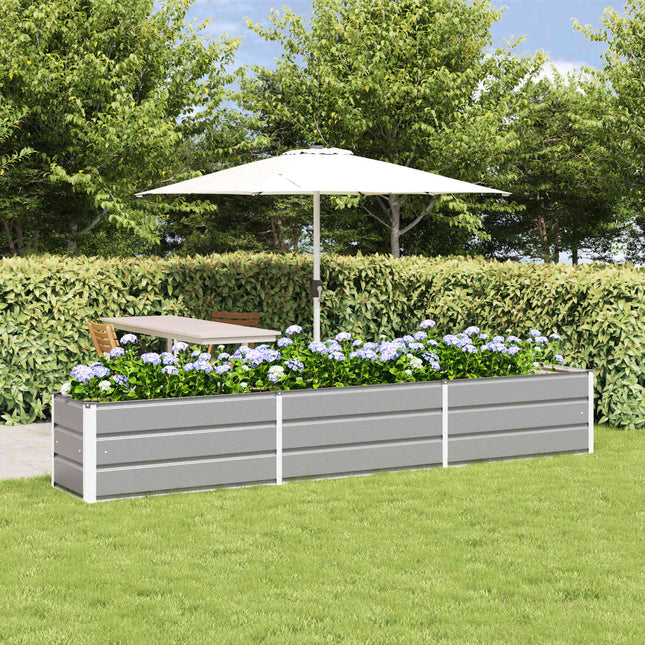 Plantekasse Lysegrå 290 x 50 x 45 cm Galvaniseret stål