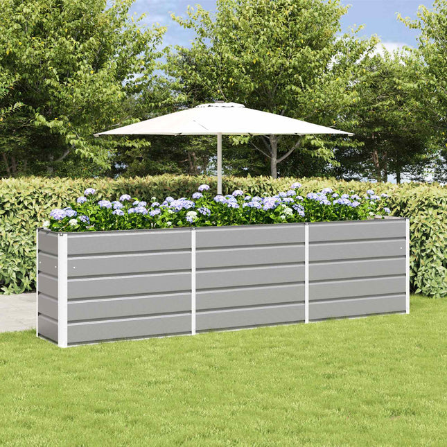 Plantekasse Lysegrå 290 x 50 x 75 cm Galvaniseret stål