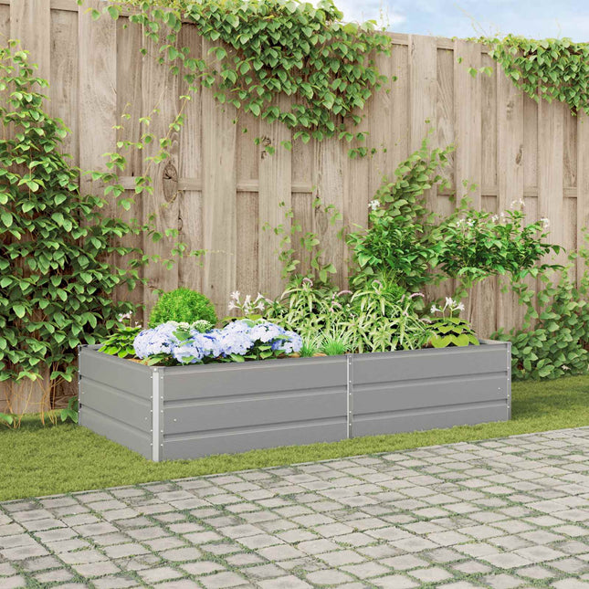 Plantekasse Lysegrå 195 x 100 x 45 cm Galvaniseret stål