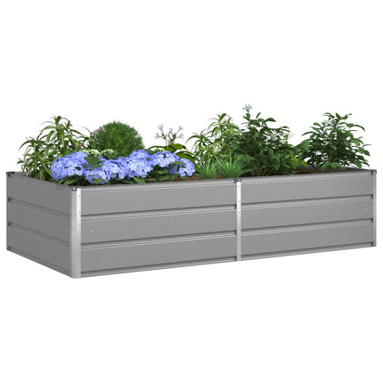 Plantekasse Lysegrå 195 x 100 x 45 cm Galvaniseret stål