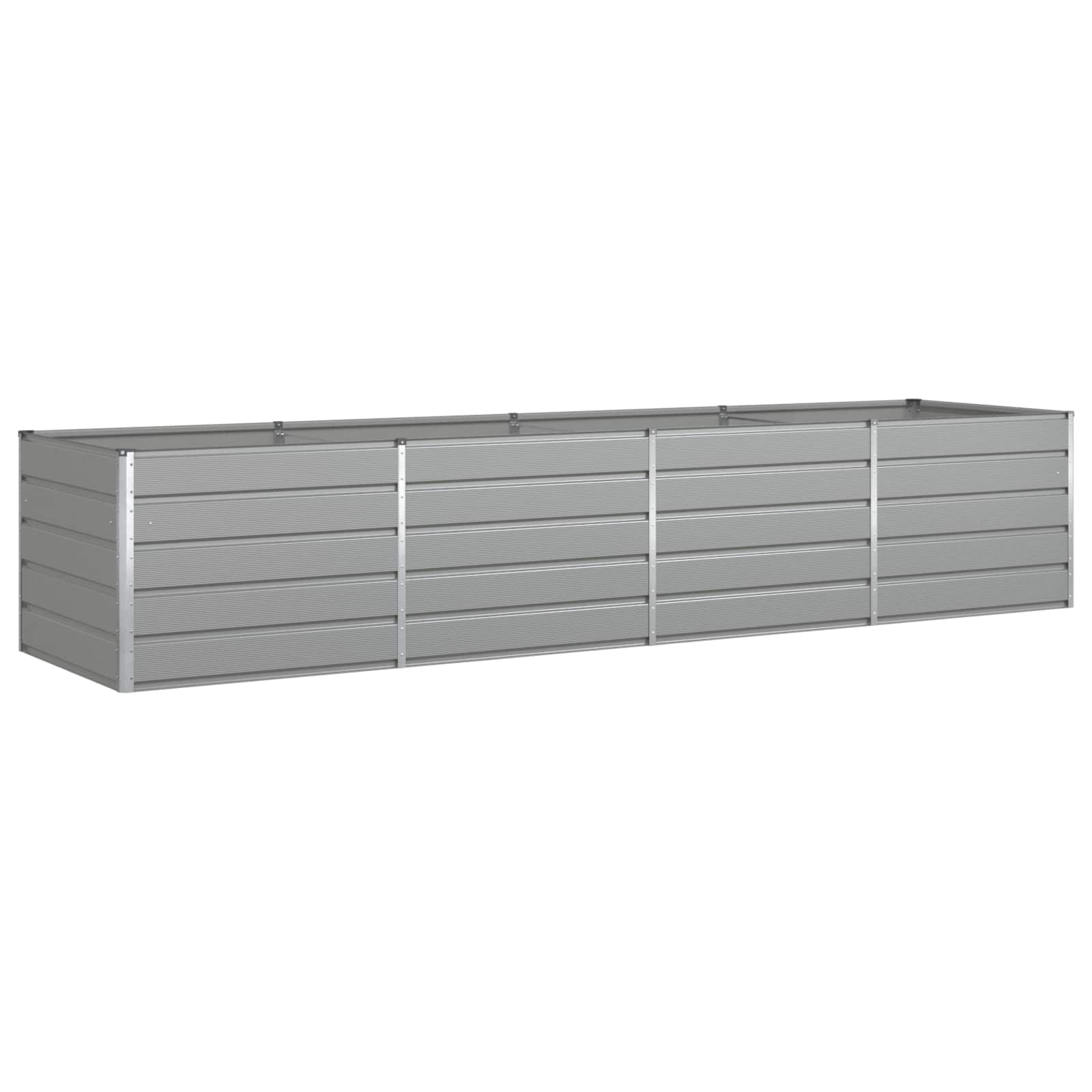 Plantekasse Lysegrå 385 x 100 x 75 cm Galvaniseret stål