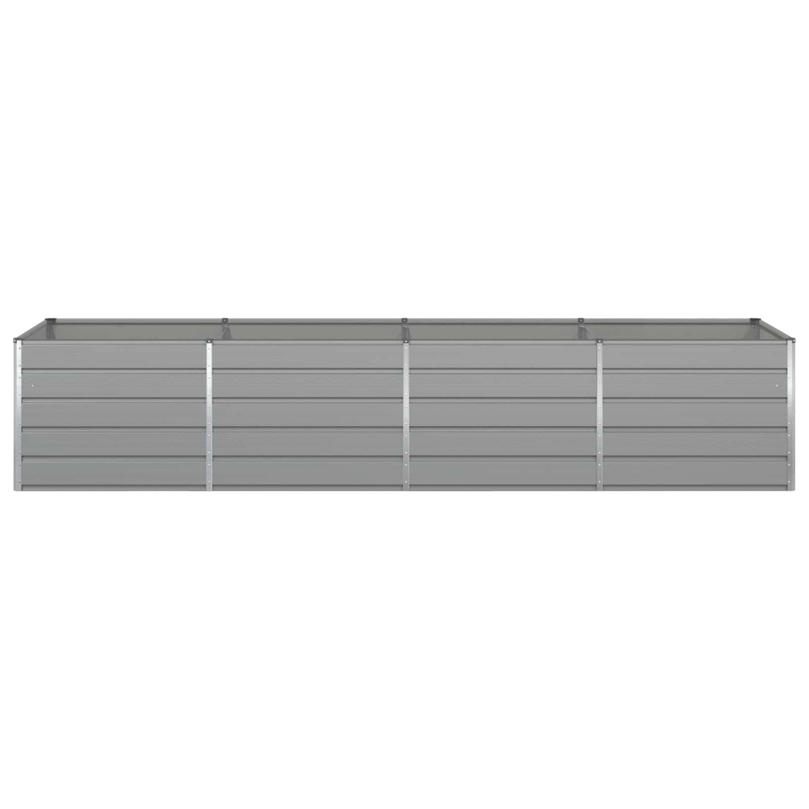 Plantekasse Lysegrå 385 x 100 x 75 cm Galvaniseret stål