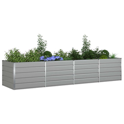 Plantekasse Lysegrå 385 x 100 x 75 cm Galvaniseret stål