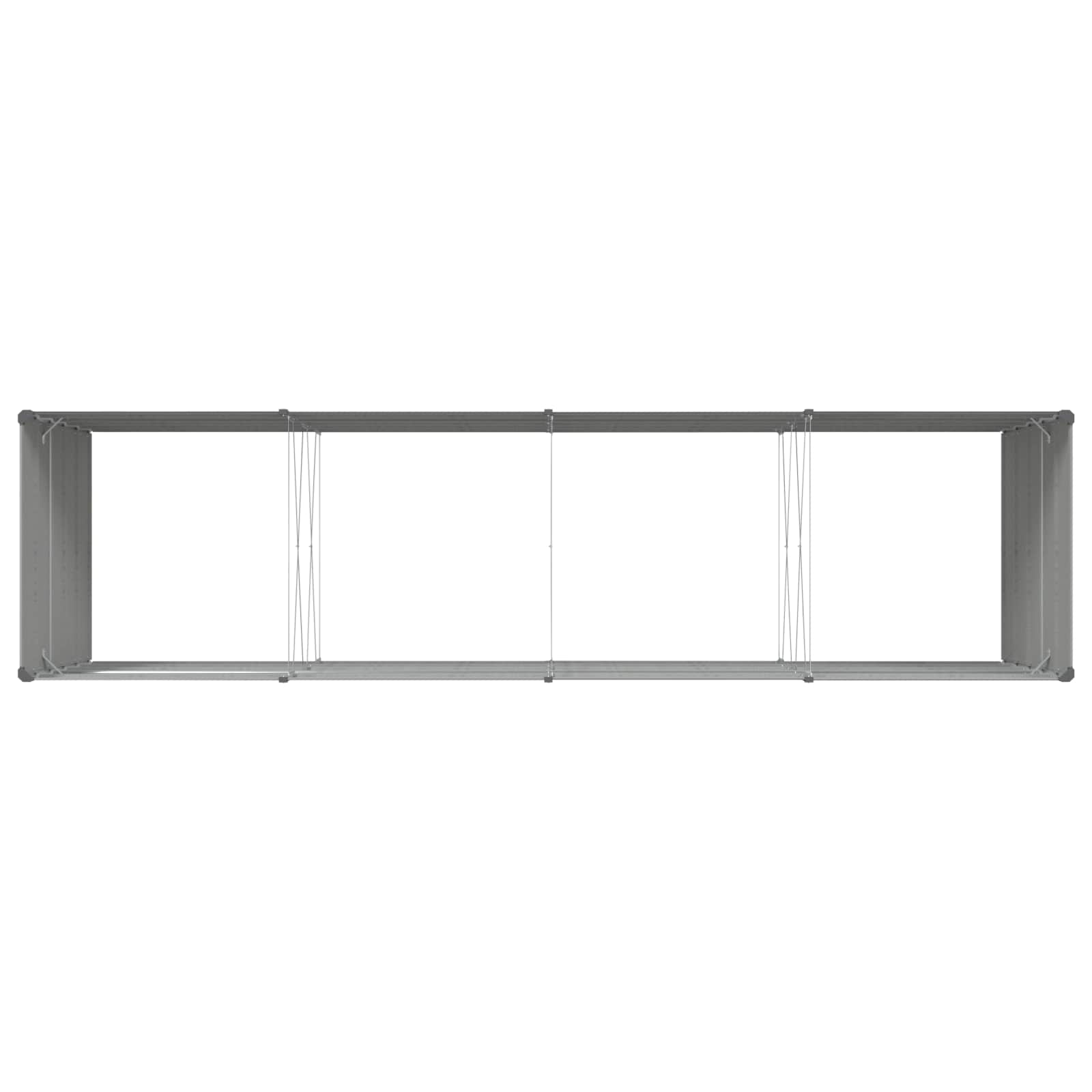 Plantekasse Lysegrå 385 x 100 x 75 cm Galvaniseret stål