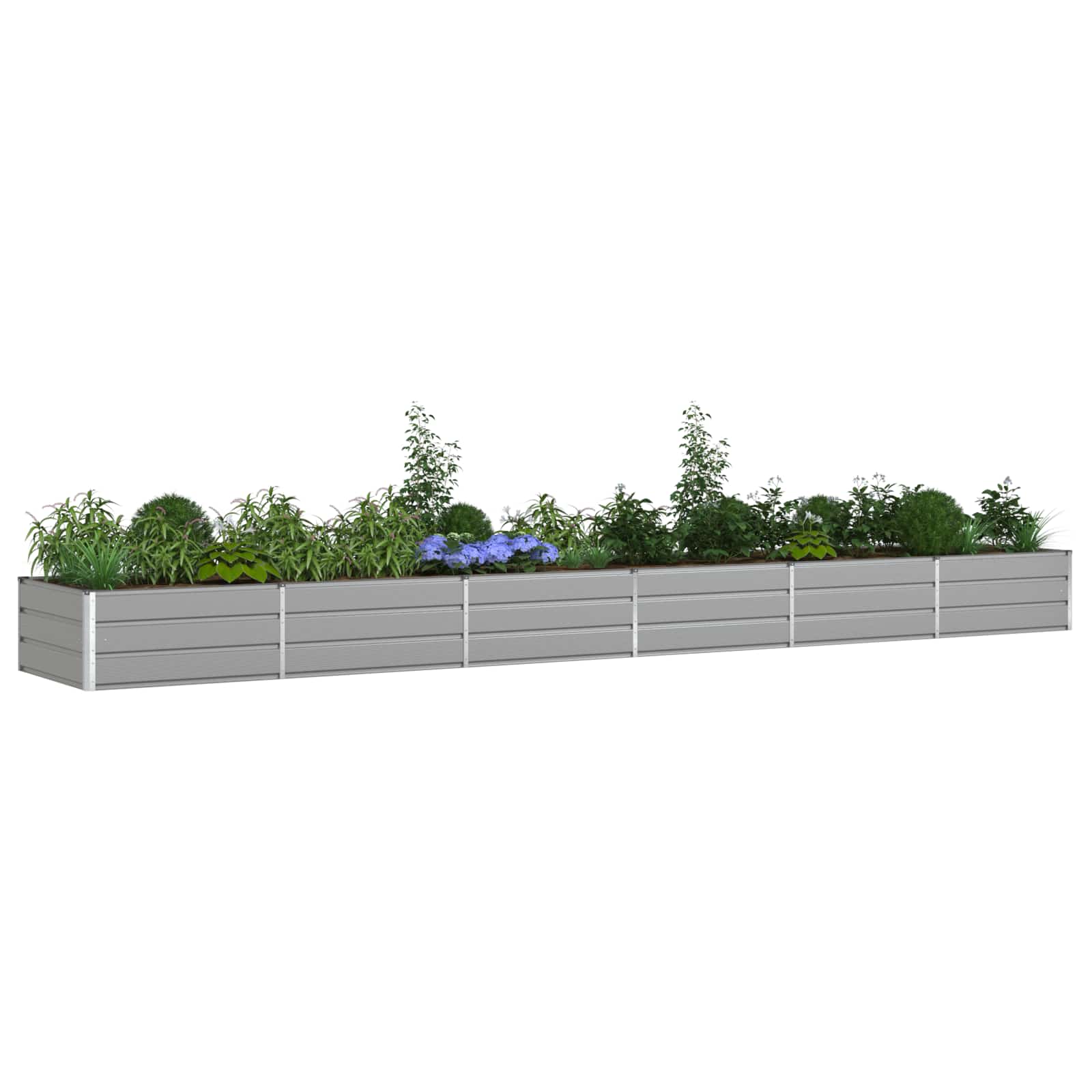Plantekasse Lysegrå 580 x 100 x 45 cm Galvaniseret stål
