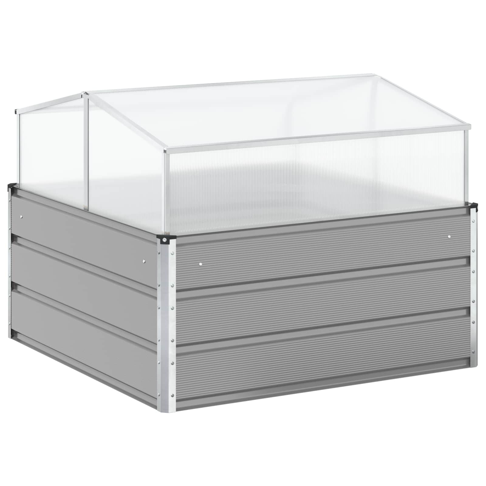 Plantekasse Lysegrå 100 x 100 x 77 cm Galvaniseret stål