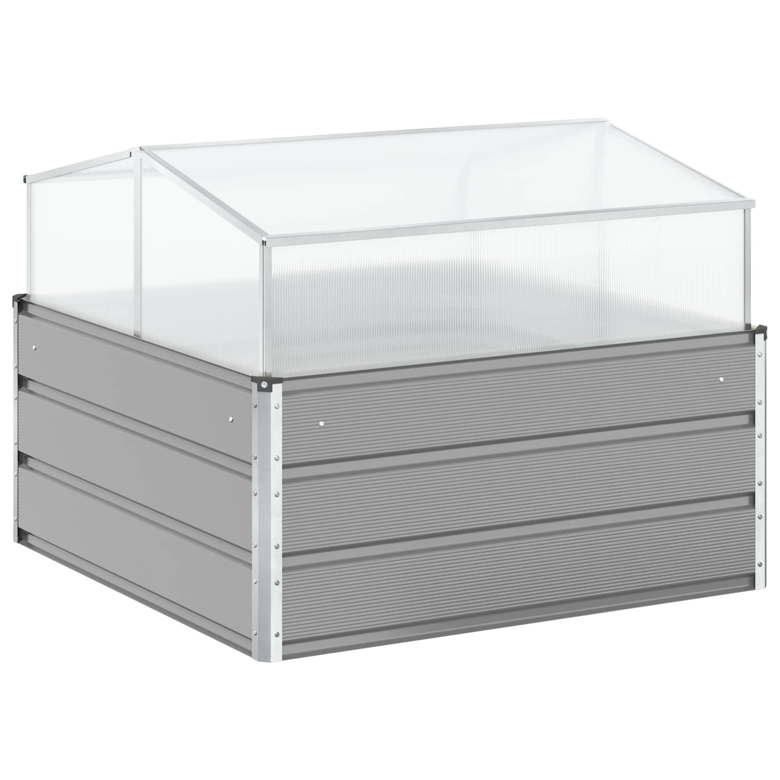 Plantekasse Lysegrå 100 x 100 x 77 cm Galvaniseret stål