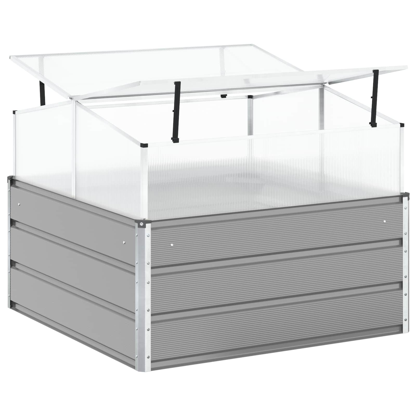Plantekasse Lysegrå 100 x 100 x 77 cm Galvaniseret stål