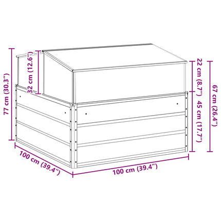 Plantekasse Lysegrå 100 x 100 x 77 cm Galvaniseret stål