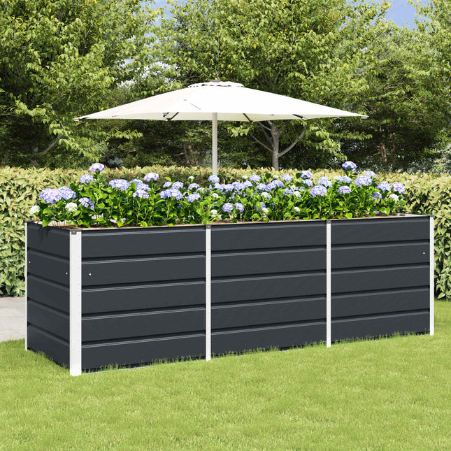 Plantekasse Antracit 240 x 80 x 75 cm Stål
