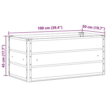 Plantekasse Antracit 100 x 50 x 45 cm Galvaniseret stål