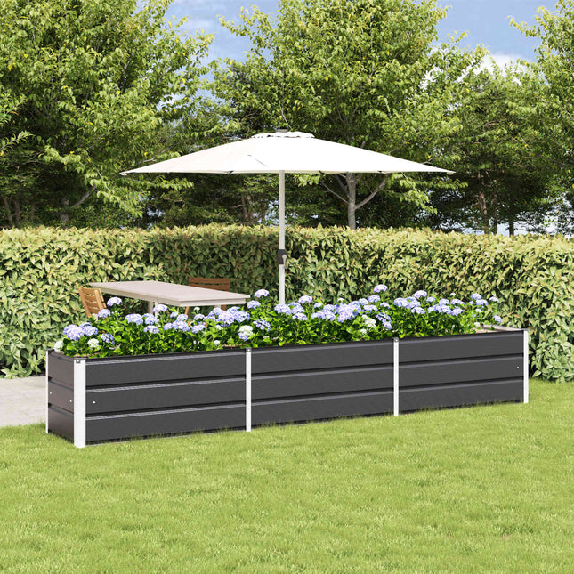 Plantekasse Antracit 290 x 50 x 45 cm Galvaniseret stål