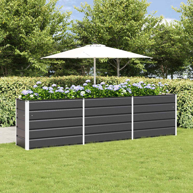 Plantekasse Antracit 290 x 50 x 75 cm Galvaniseret stål