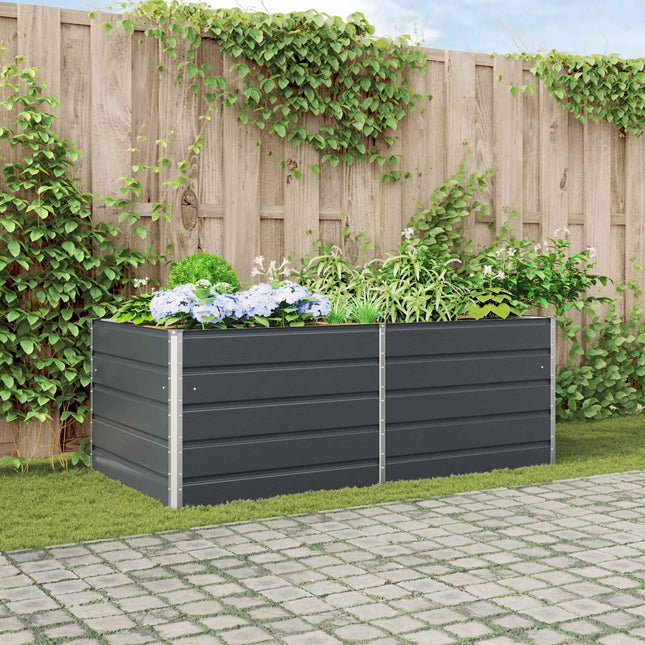 Plantekasse Antracit 195 x 100 x 75 cm Galvaniseret stål
