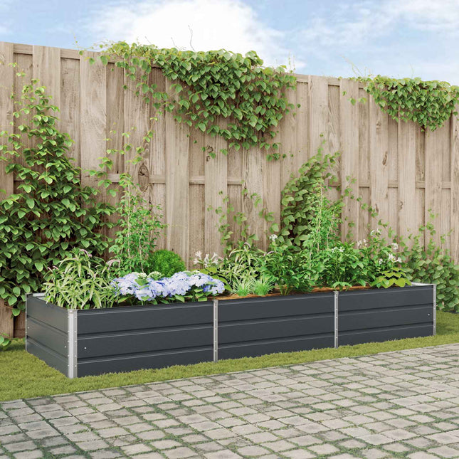 Plantekasse Antracit 290 x 100 x 45 cm Galvaniseret stål