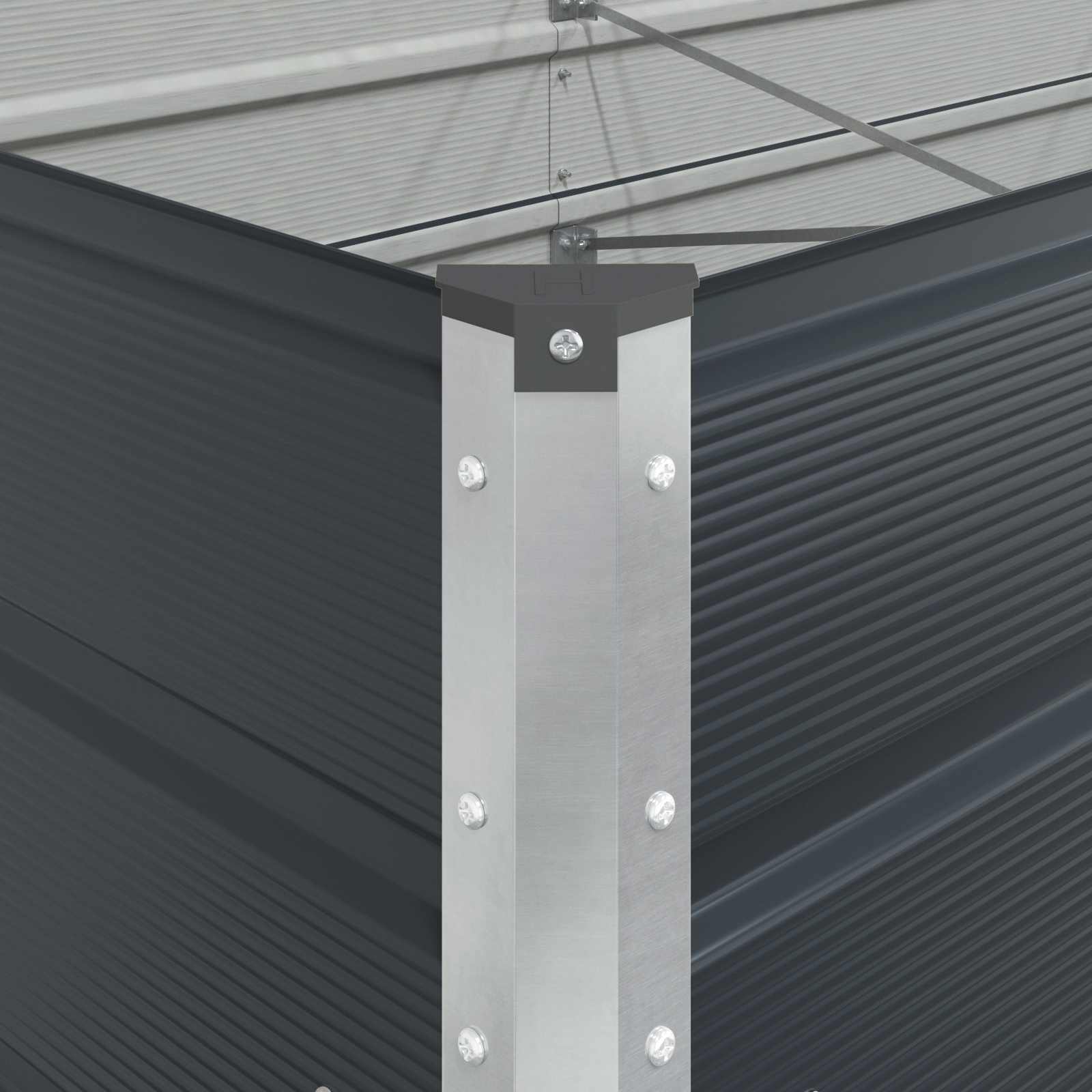 Plantekasse Antracit 195 x 100 x 45 cm Galvaniseret stål