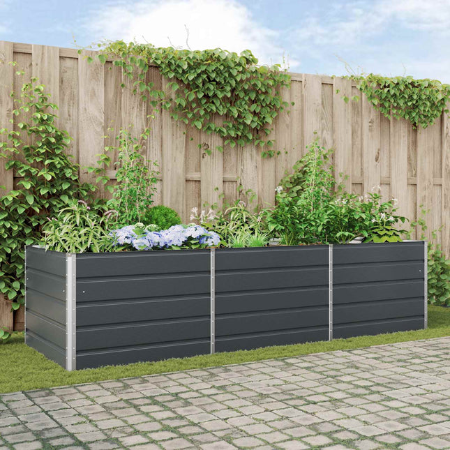 Plantekasse Antracit 290 x 100 x 75 cm Galvaniseret stål