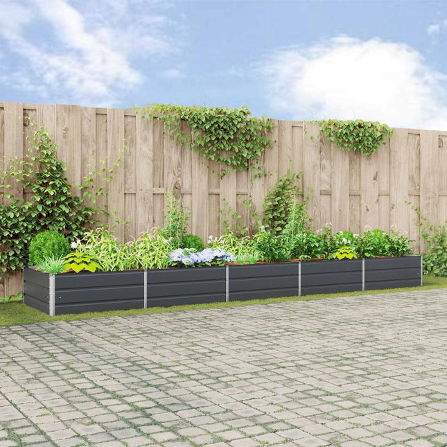Plantekasse Antracit 480 x 100 x 45 cm Galvaniseret stål