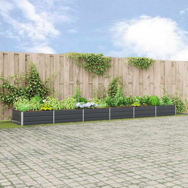 Plantekasse Antracit 580 x 100 x 45 cm Galvaniseret stål