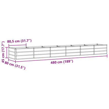 Plantekasse Grøn 480 x 80 x 45 cm Stål