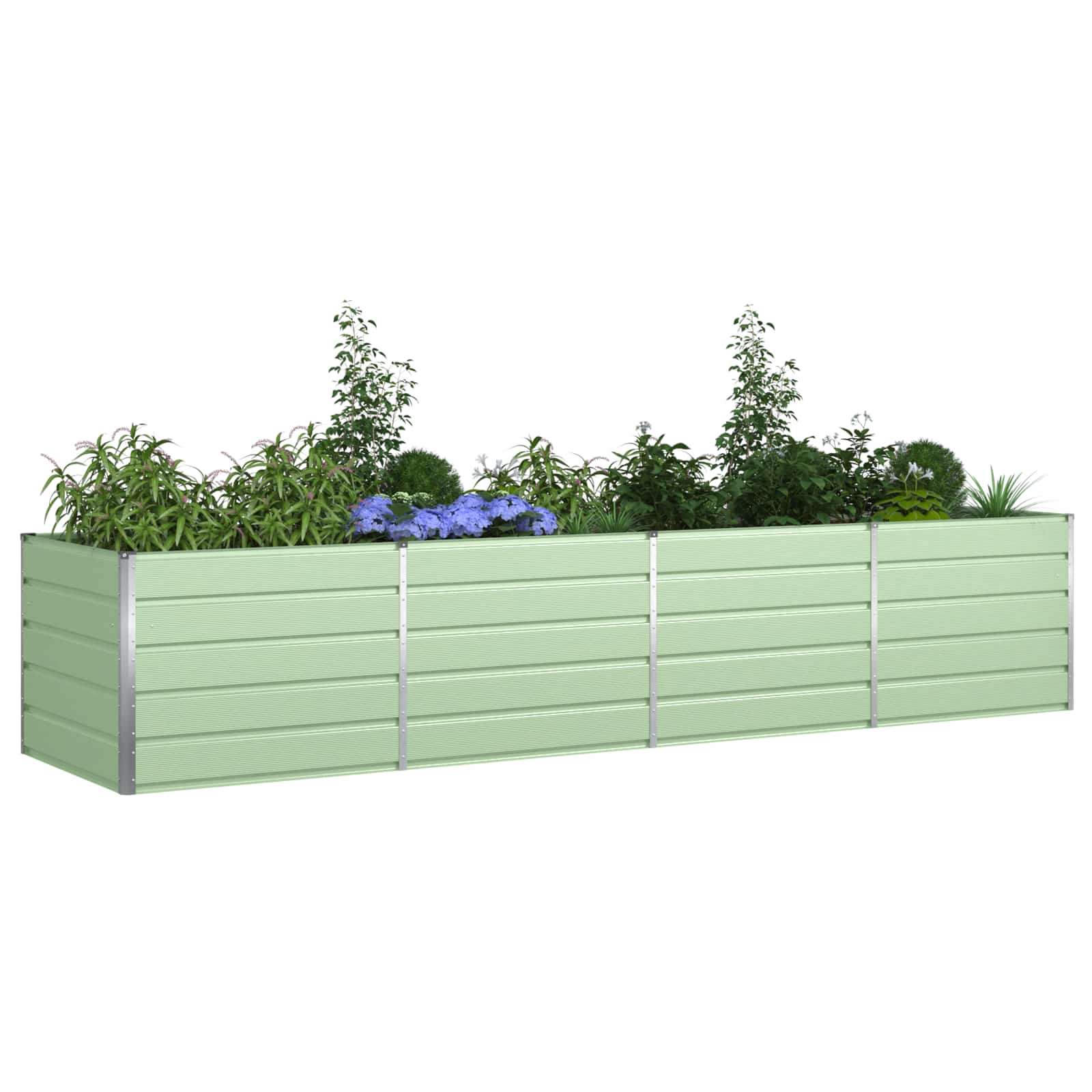 Plantekasse Pastel Grøn 385 x 100 x 75 cm Galvaniseret stål