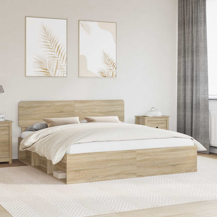 Sengestel med hovedgærde Sonoma 180 x 200 cm Massiv fyrretræ