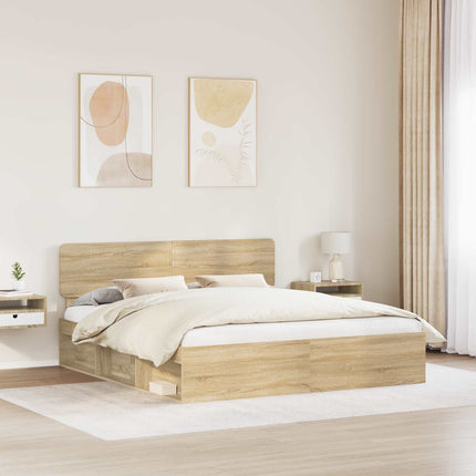 Sengestel med hovedgærde Sonoma 180 x 200 cm Massiv fyrretræ