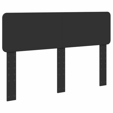Sengestel med hovedgærde Sort 140 x 200 cm Massiv fyrretræ