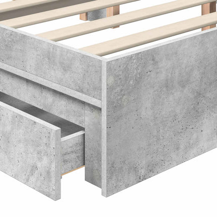 Opbevaringsseng Beton Grå 180 x 200 cm Konstrueret træ