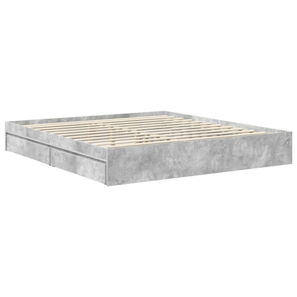 Opbevaringsseng Beton Grå 180 x 200 cm Konstrueret træ