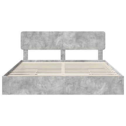 Opbevaringsseng Beton Grå 180 x 200 cm Konstrueret træ