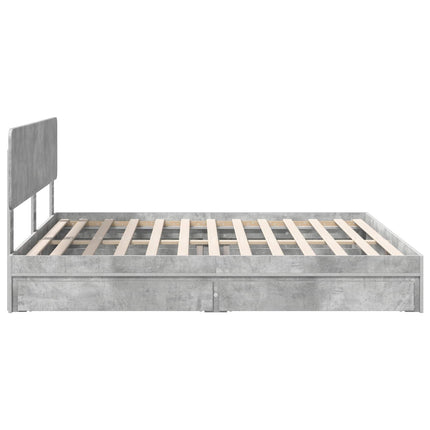 Opbevaringsseng Beton Grå 180 x 200 cm Konstrueret træ