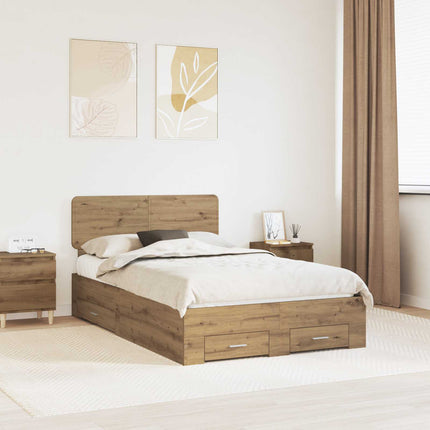 Sengestel Artisan Egetræ 120 x 190 cm Konstrueret træ