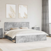 Sengestel med hovedgærde Beton 180 x 200 cm Massiv fyrretræ